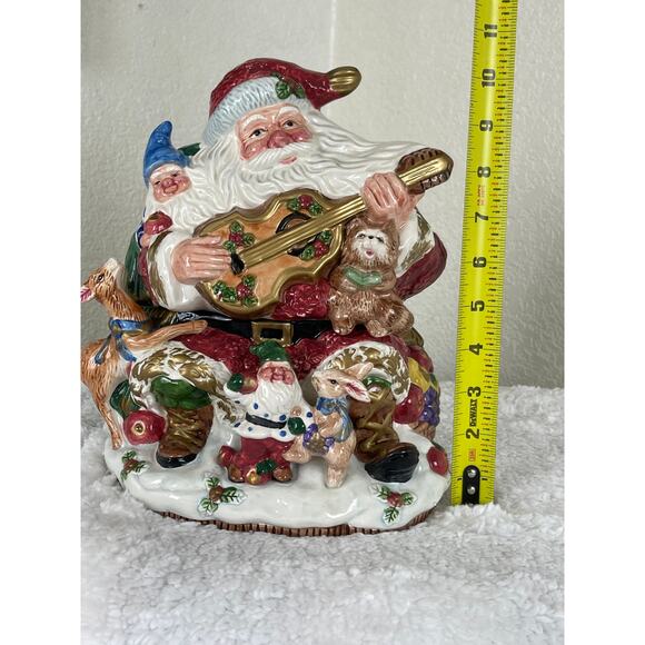 Fitz and Floyd Omnibus Forst Festival Guita Santa Cookie Jar - Picture 3 of 9